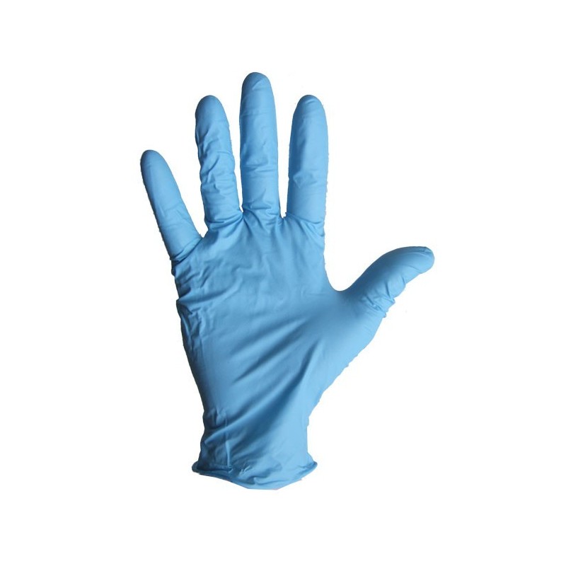 Gant ambidextre en nitrile sans poudre, 3.8 mils d’épaisseur approuvé par l'ACIA et l'AAC. Taille: petit (7) à XL (10)