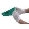 Gants d’inspection en coton mince, couleur blanche, grandeur pour femmes.