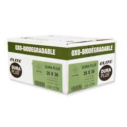 Extra tough garbage bag, 26 X 36 in, black, 100/box, one by one individually folded.