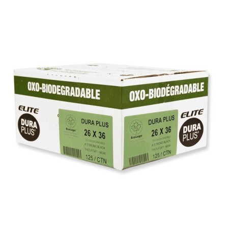 Extra tough garbage bag, 26 X 36 in, black, 100/box, one by one individually folded.