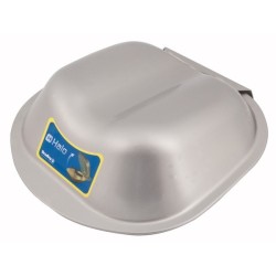 Stainless steel dust cover for Bradley Halo eye or face wash stations.