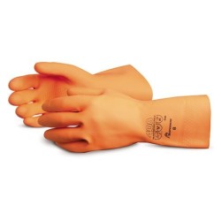Latex glove color orange, 30 mil, 12 po. large ( 9 )