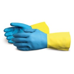 Gants de latex et néoprène résistants aux solvants, doublés, épaisseur 28 mil, longueur 12", larges (9), 12 paires/paquet.
