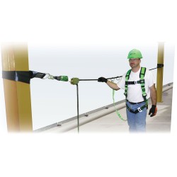 Miller Techline temporary horizontal lifeline system for fall protection without overhead anchorage