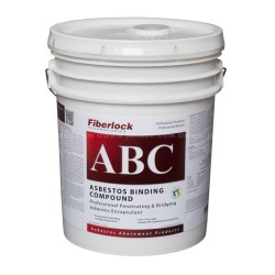 Agent encapsulant blanc pour l’amiante Fiberlock ABC Asbestos Binding Compound, 20 L (5 gallons).