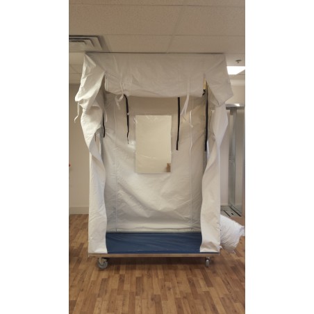 Mobile containment cub kit for asbestos removal and decontamination.