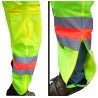 High-visibility pants for roadwork flaggers, compliant with new Transports Québec regulation. Size large (L).