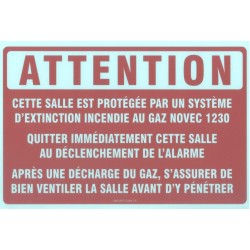 Self-adhesive sign, 8 X 12" Gaz novec 1230