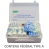 Type A federal first aid kit in plastic case (2 to 5 workers).