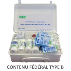Trousse de premiers soins avec contenu fédéral type B (6 à 19 employés).