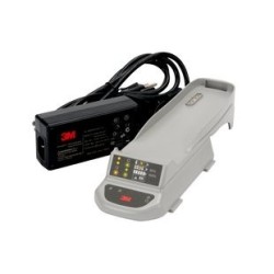 Smart single station battery charger for 3M TR-600 Versaflo PAPR. Kit includes the single station charger and the power cord.