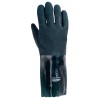 Cotton flannel gloves with green rough finish PVC coating & a total length of 14 in. Large one-size-fits-all. Sold in pairs.