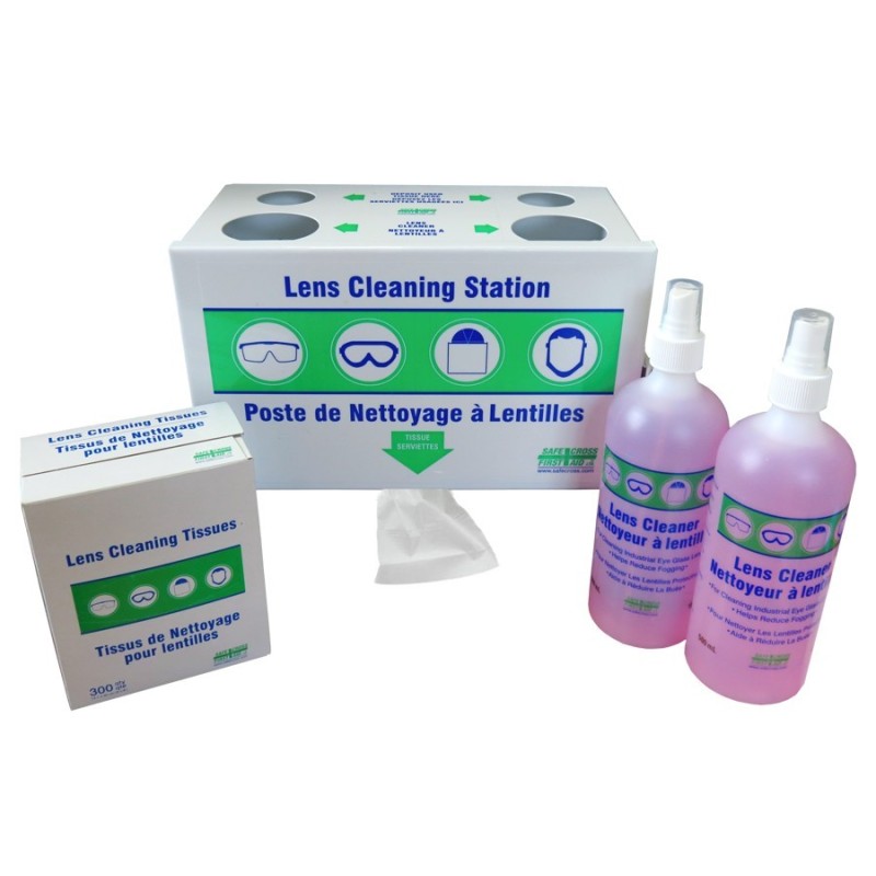 Metal lens cleaning station 