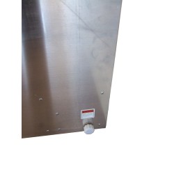 Portable aluminium decontamination shower for asbestos abatement workers (34 x 30 x 83 inches).