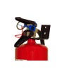 Portable fire extinguisher with powder, 10 lbs type ABC, ULC 6A 80 BC, with wall hook.