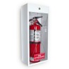 Surface-mounted steel cabinet for 10 lbs powder extinguishers