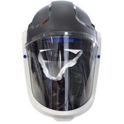 3M complete Versaflo powered air purifying respirator kit for industrial work. Hard hat facepiece and protective factor of 25.