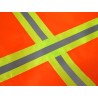 Drapeau de signalisation en nylon orange avec bandes jaunes et argentées, 18 x 26 po.