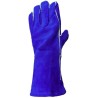 Welding blue leather glove, lined with Kevlar