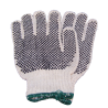 Cost-effective 7-gauge two side PVC dotted polycotton string knit gloves approved by the CFIA. Size: X-small (6) to X-large (10)