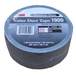 Silver polyethylene adhesive strip, ideal for tight sealing regulatory bags for hazardous wastes. Thickness: 9 mils, 2"x180'.