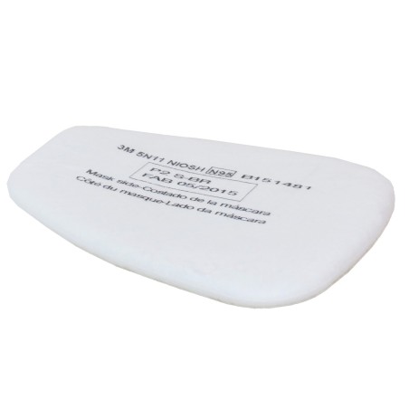 Filtre N95 fait pour le dispositif de retenu 501 de 3M qui se rattache à une cartouche série 6000. Vendu à la paire. 10/boite.