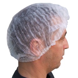 Bonnet pliable et jetable blanc 21 po. boite de 1000 unités.