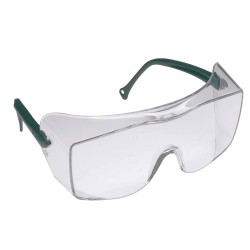 Lunette de sécurité OX pour protection oculaire par-dessus des lunettes de prescription par 3M. Lentille de polycarbonate clair.