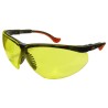 Uvex Genesis protective eyewear with Ultra-Dura anti-scratch treated amber polycarbonate lenses for blue light protection