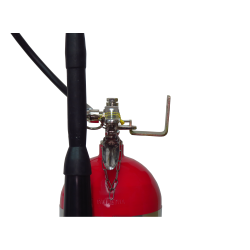 Portable fire extinguisher with CO2, 10 lbs, type BC, ULC 10BC, with wall hook. Best for electrical fires.