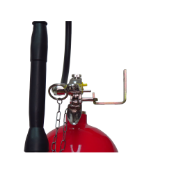 Portable fire extinguisher with CO2, 15 lbs, type BC, ULC 10BC, with wall hook. Best for electrical fires.