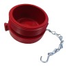 Outer threaded plastic cap for fire department (Siamese) connection, 2.5 inch, with chain for Quebec