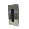 Semi-recessed stainless steel cabinet for 5 lbs powder fire extinguishers. Great for food industry.
