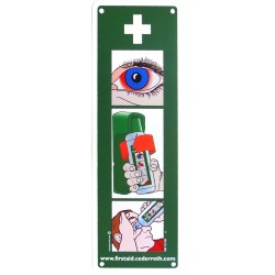 Support mural pour solution Cederroth pour lavage oculaire (500 ml).