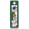Wall holder for Cederroth emergency eye wash solution (500 ml).