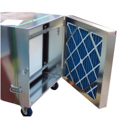 Purificateur d’air portable HEPA-AIRE deluxe à 2 vitesses. Débit de 1300 cfm ou 2000 cfm pour désamiantage et décontamination