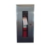 Semi-recessed built-in stainless steel cabinet for 10 lbs powder fire extinguishers. Great for food industry.
