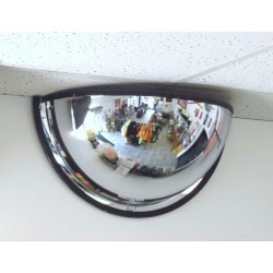 Acrylic half dome convex mirror, for 180-degree view in a T-intersection.