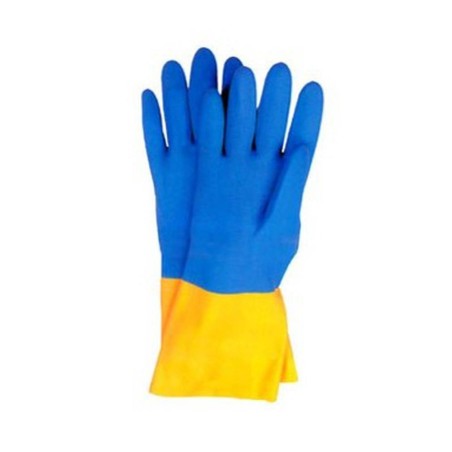 Neoprene coated natural latex safety glove, unsupported, textured & flock-lined. 12 in long and 30 mils thick.