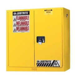 Armoire murale 20 gallons US (76 L) pour liquides inflammables, certifiée FM, NFPA et OSHA.