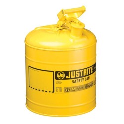 Yellow steel flammable liquids container, type 1, 5 gallons, approved FM, UL,OHSA