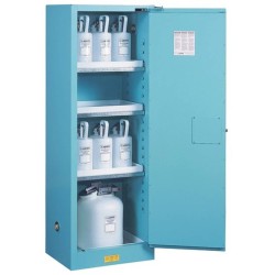 Slim vertical storage cabinet for acid and corrosive liquids. Capacity 22 gallons US (83 L). FM listed.