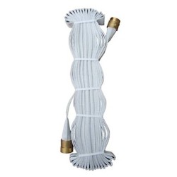 Polyflex fire hose, 1.5 in X 75 feet, with brass coupling.