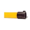 Permatek yellow fire hose with double jacket, 1.5 in x 50 ft, with aluminium coupling.