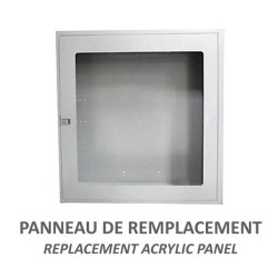 Acrylique de remplacement pour cabinet de surface pour boyau d'incendie, 24 po x 24 po. 