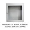 Acrylic replacement panel for surface-mounted fire hose cabinet, 24 inches x 24 inches