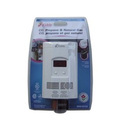 Digital triple gas detector (CO, natural gas, propane gas), 120 V and 9 V.