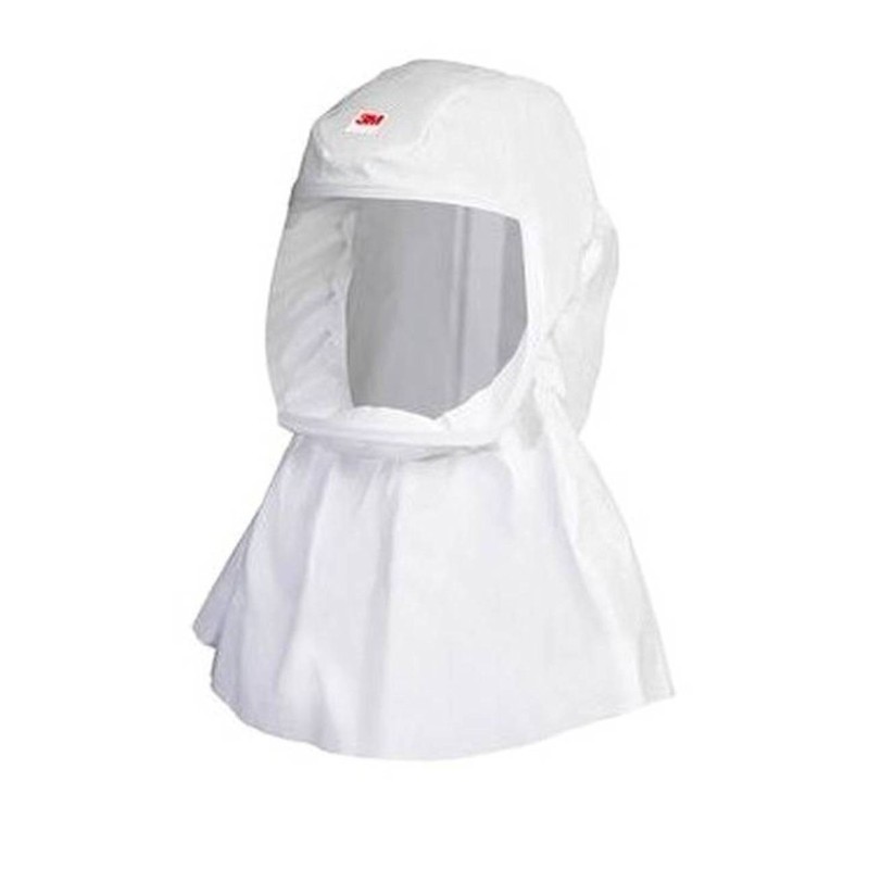 3M white S-series polypropylene hood for respiratory protection systems in health, food and pharmaceutical sectors. S/M size.