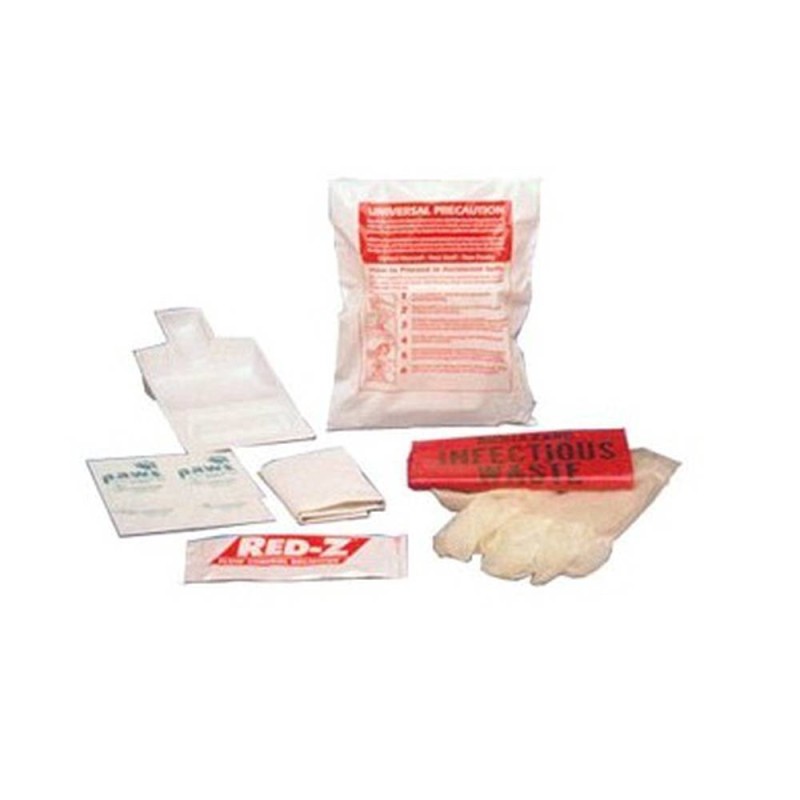 Trousse économique de nettoyage de liquides corporels.