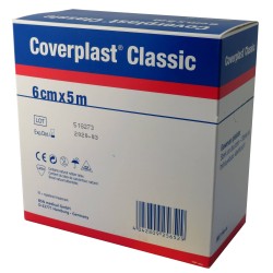 Elastic fabric bandage roll, 6 cm x 5 m (2.4 in x 16 ft), to cut as needed.